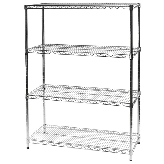 Shelving Inc. 21"d x 42"w x 54"h Chrome Wire Shelving with 4 Tier Shelves, Weight Capacity 800lbs Per Shelf