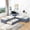 Box Spring Not Required + Twin + Gray + Linen, variant on L-shaped Upholstered Platform Bed with Trundle and Two Drawers Linked with built-in Desk,Twin,Beige