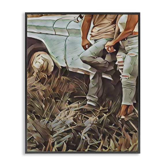 Leaning In Kisses Black Framed Giclee Art, design by Jesse Keith