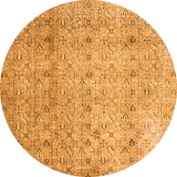 Ahgly Company Indoor Round Persian Orange Traditional Area Rugs, 7' Round