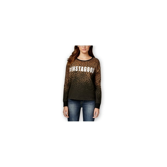Rampage Womens #Instagood Sweatshirt, Brown, Juniors, Medium