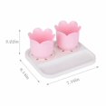 thumbnail image 2 of Pro Space Flower Shaped Brush Makeup Pencil Holders Desktop Supplies Organizer with Storage Bottom Tray(Pink), 2 of 5