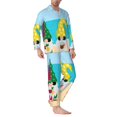 thumbnail image 2 of Bingfone Men's Pajama Set 2 Piece Loungewear PJs, Long Sleeve with Pajama Pants-Gnomes On The Beach, 2 of 7