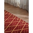 thumbnail image 3 of HAND KNOTTED WOOL GEOMETRIC MODERN AREA RUGS - 9'x12', Rectangle Shape, Red Gold Color, Classic Traditional Design, Low Pile Handmade Area Rugs for Living Room, Bed Room (N01118), 3 of 9