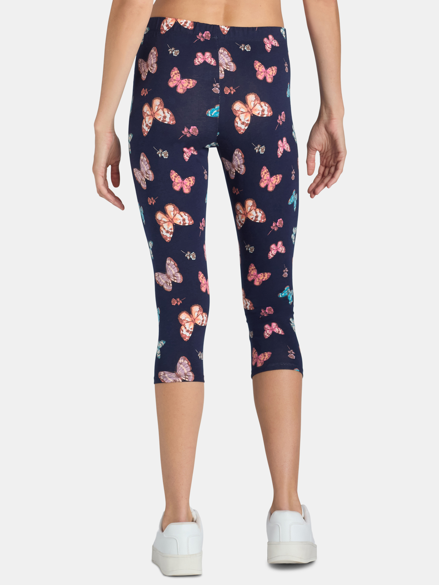 No Boundaries Mid Rise Slim Fit Black Soot Capri Leggings, L