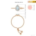 thumbnail image 4 of ANGARA Natural Pear-Shaped Aquamarine Halo Bolo Ring in 14K Rose Gold for Women (Size-6x4mm) | March Birthstone, Birthday, Anniversary, Jewelry Gift for Women | Natural Aquamarine Ring, 4 of 9