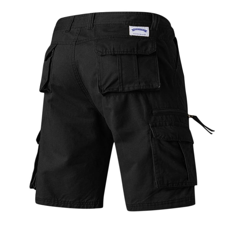 Aayomet Mens Gym Shorts Men's Hiking Cargo Shorts with 6 Pockets Quick Dry  Lightweight Outdoor Tactical Shorts for Men Work Fishing Casual,Black XL 