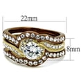 thumbnail image 2 of Luxe Jewelry Designs Set of 3 Women's Stainless Steel Wedding Ring with Cubic Zirconia Stones - Size, 2 of 4