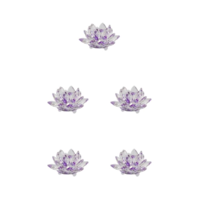 Yuarrent Cristal fino Flor de loto Piedras naturales Pisapapeles Feng Shui Esfera Cristales Flores Adornos Hogar Púrpura Type2 NO2