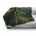 thumbnail image 3 of Mountain Soft Flannel Fleece Blanket, Aerial View of Jungle Forest on the Mountains Tropical Exotic Hawaii Nature, Cozy Plush for Indoor and Outdoor Use, 50" x 60", Green Blue White, by Ambesonne, 3 of 6