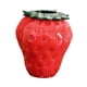 thumbnail image 4 of Jarrón de cerámica con diseño de fresas para decoración de estanterías y arreglos florales. Grande, 4 of 9