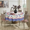 thumbnail image 3 of 4th of July Tablecloth 60x60 Inch Round, Patriotic Watercolor Poppy Flowers Independence Day Memorial Day Table Cover for Party Picnic Dinner Decor, 3 of 6