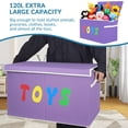thumbnail image 2 of VICTORICH Child Collapsible Toy Storage Fabric 32 gal Kids Room Toy Chests, Purple, 2 of 7