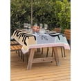 thumbnail image 4 of 60x120 Inch Outdoor Tablecloth with Umbrella Hole Zipper Rectangle Bless Our Home Rectangular Tablecloths Outside Waterproof Wheat Color Black Stripes Aesthetic Patio Table Cover for Picnic Party, 4 of 8