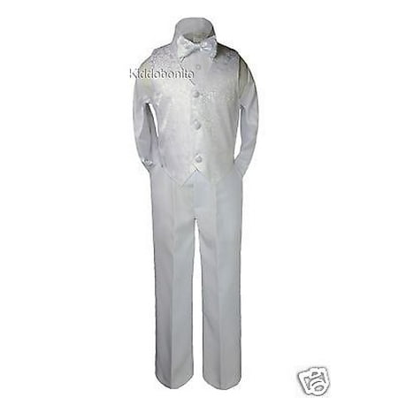 

4pc Boy Baby Toddler Teen Easter Formal Christening Vest Set Suits White sz S-20
