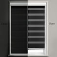 thumbnail image 6 of MOOD Zebra Shades for Windows | Custom Size + Cordless + Durable and Stylish Roller Shade | Day and Night Dual Layer Combi Blind | Night Black (Light Filtering) | 26.5"W x 24"H, 6 of 9