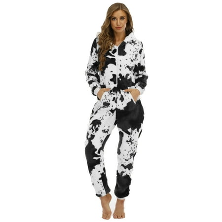 

Women s Fleece Pajamas Sleepwear Christmas Pajamas Hooded Jumpsuit Rompers Clubwear Nightwear Plush Onesie