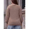 thumbnail image 3 of PINKSIR Womens Plus Size Tunic Tops Crewneck Long Sleeve Ribbed Knit Button Detail Fall Casual, 3 of 9