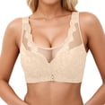 thumbnail image 2 of Lixiuxyad Plus Size Bra Supportive Lift Lace Wireless Comfort Full Coverage Underwire,Bras for Women Beige 34, 2 of 7