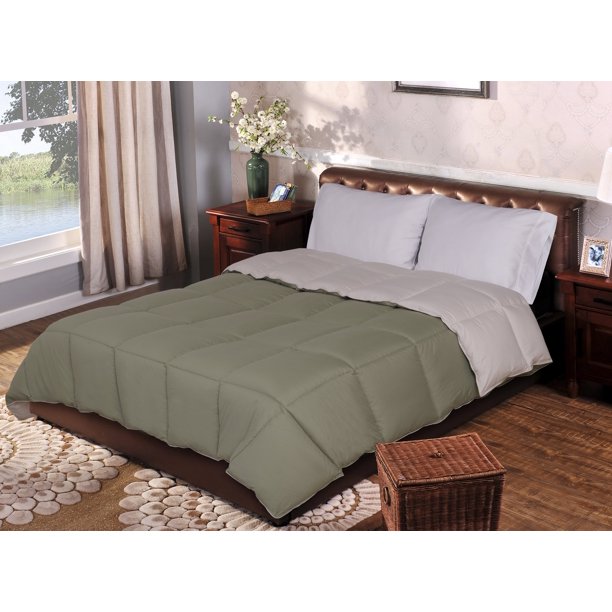 All Season Down Alternative Reversible DualColor Comforter Ivory/Sage