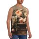 thumbnail image 2 of Fotbe Vintage Peonies Rustic Charm Men's Camiseta sin Mangas Estampada para Hombres, Playera Casual para Gimnasio, Entrenamiento, Playa-Small, 2 of 7