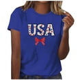 thumbnail image 3 of Lumosvexa Summer Womens Casual T-Shirt for Women Plain Short Sleeved Shirt Tops Crew Neck T-Shirt Blue Size M, 3 of 6
