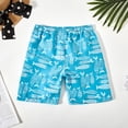 thumbnail image 2 of Eltusu Boys Swim Trunks, Elastic Waistband Summer Relaxed Fit Beach Board Shorts with Pockets Blue Size 12-13T, 2 of 6