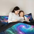 thumbnail image 4 of Feelyou 3D Lake Mountain Twin Bedding Sets 7-Piece, Swirl Mystic Starry Sky Bedding Comforter Set, Bling Stars Galaxy Reversible Sheet Sets, Luxury Bedroom Decor, 4 of 7