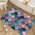 thumbnail image 3 of 1pc Mermaid Scales Absorbent Non-Slip Bathroom Thickened Flannel Rug Decor,Soft,Quick Drying,Suitable For Indoor/outdoor Use,Bathrooms,Bedrooms,Kitchens,Terrace,Laundry Rooms,16"x24", 3 of 9