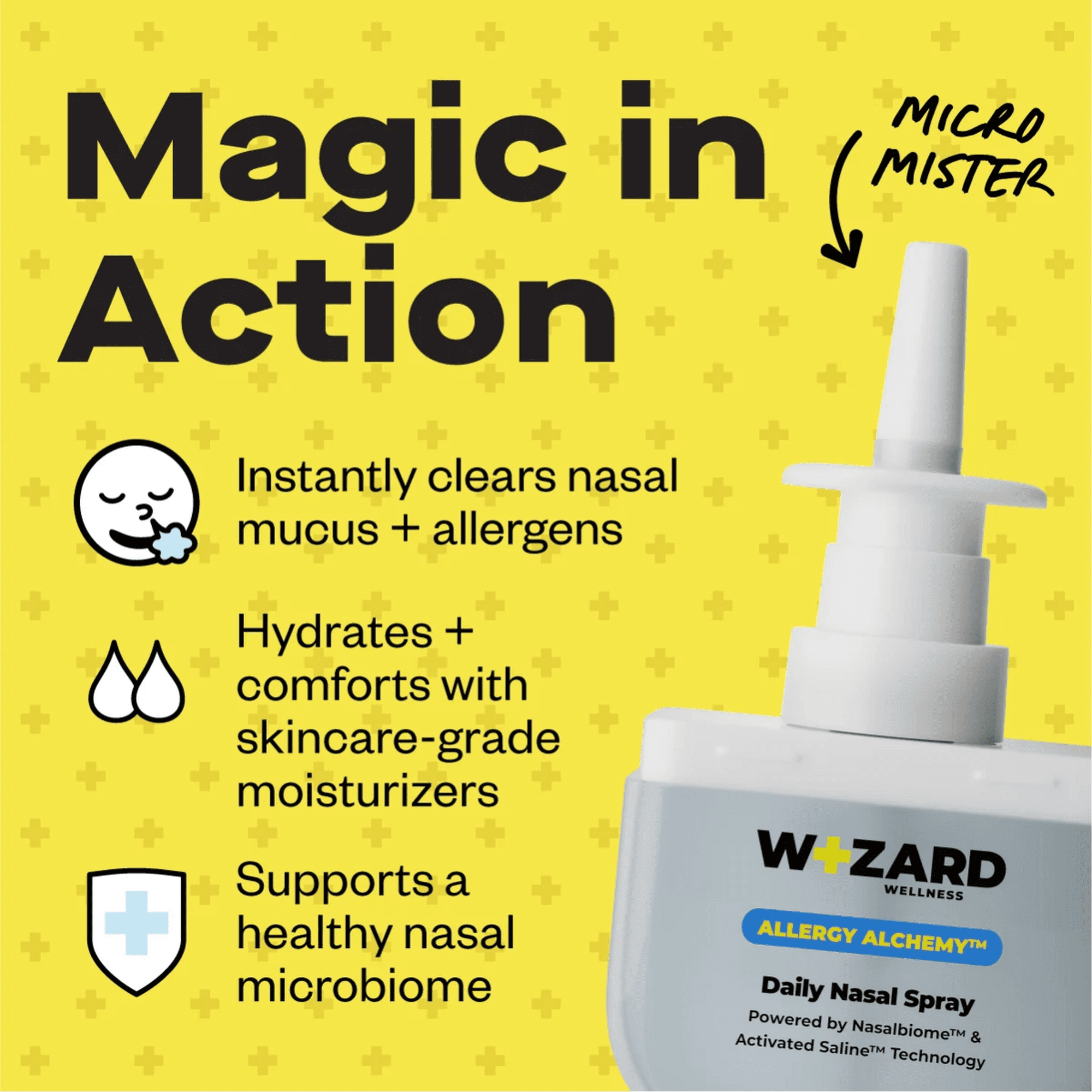 Wizard Wellness Daily Nasal Spray, Saline Mist Spray, Arctic Vanilla Scent, 272 Sprays
