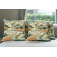 thumbnail image 6 of Ambesonne Mid Century Modern Boho Throw Pillow Cover 4 Pack, Landscape, 20", Amber Teal Burnt Orange, 6 of 7
