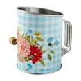 thumbnail image 2 of The Pioneer Woman 3-Cup Stainless Steel Tin Flour Sifter with Acacia Wood Crank Knob, Sweet Rose, 2 of 5