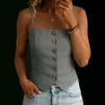 thumbnail image 4 of Women's Back Camisole Button Up Front Flap Slim Fitted Shirt Top, 4 of 7