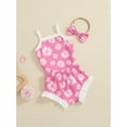 thumbnail image 3 of Bagilaanoe 2pcs Newborn Baby Girl Shorts Set Sleeveless Floral  Print Romper Tops + Shorts 3M 6M 9M 12M 18M Infant Casual Summer Clothes, 3 of 8