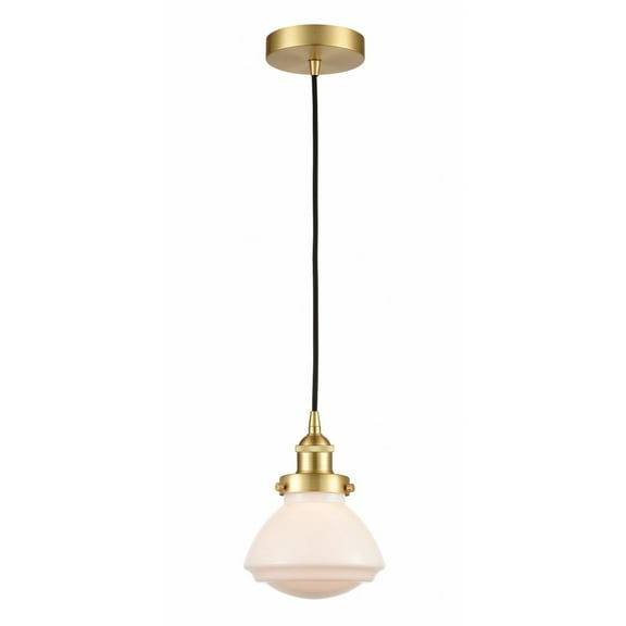 616-1PH-SG-G321-LED-Innovations Lighting-Olean - 1 Light Mini Pendant In Industrial Style-7.75 Inches Tall and 6.75 Inches Wide Satin Gold Matte White