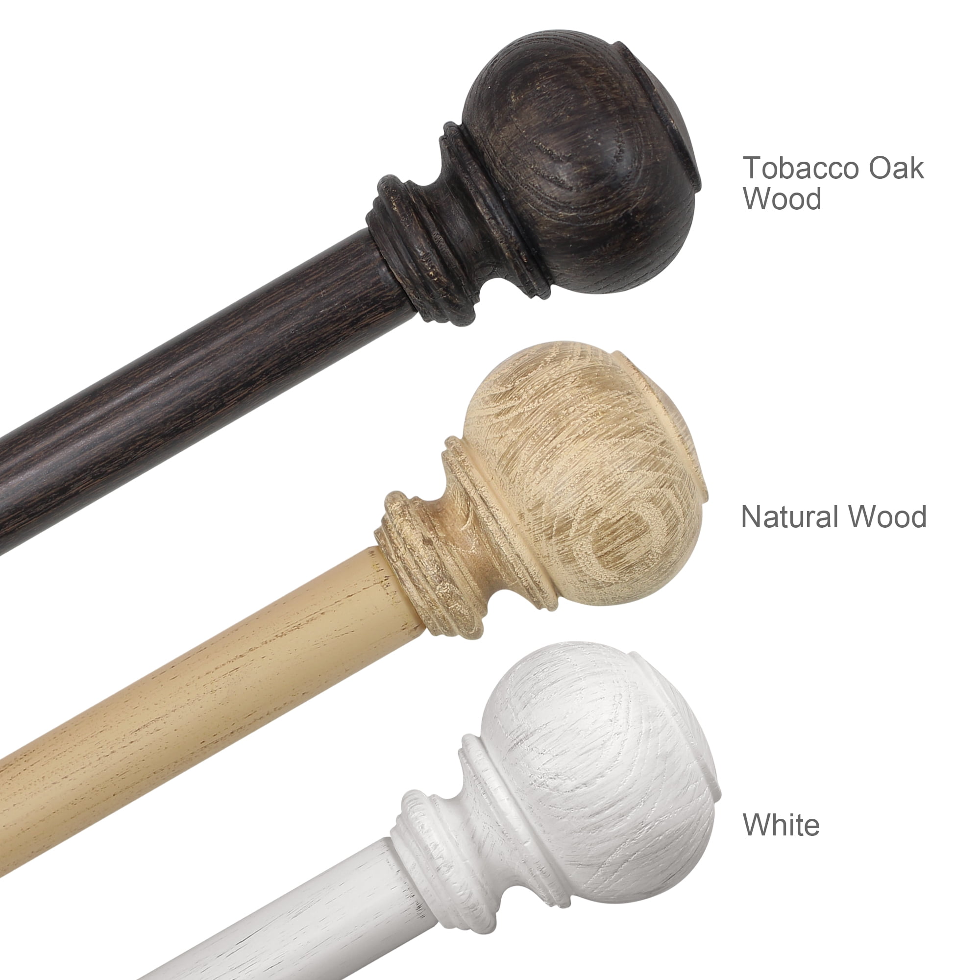 Better Homes & Gardens 1" Faux Tobacco Oak Knob Curtain Rod, 42-120"