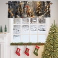 thumbnail image 4 of Christmas Valances for Windows, 54 x 18in, Cartoon Gnome Elf Forest Snow Ornaments Evergreen Rod Pocket Kitchen Valance Curtain Light Filtering Window Treatments for Living Room Bedroom, 1 Panel, 4 of 7
