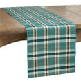 thumbnail image 1 of Saro Lifestyle Oblong Table Runner 14'' x 72'' Turquoise Plaid Woven Water Hyacinth Design, 1 of 4