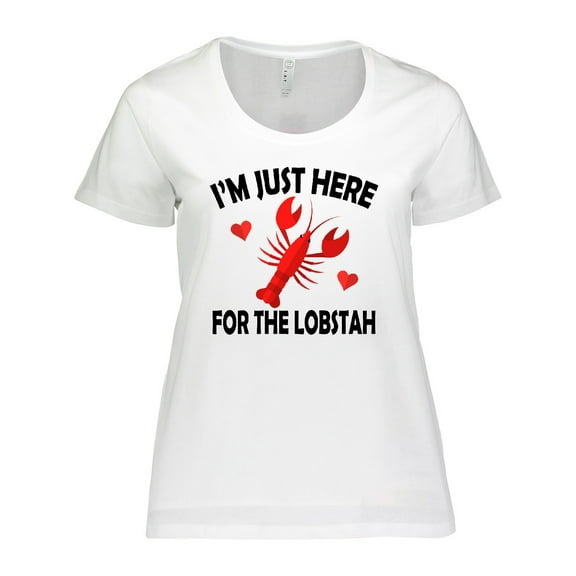 Inktastic Just Here for the Lobster Women's Plus Size T-Shirt