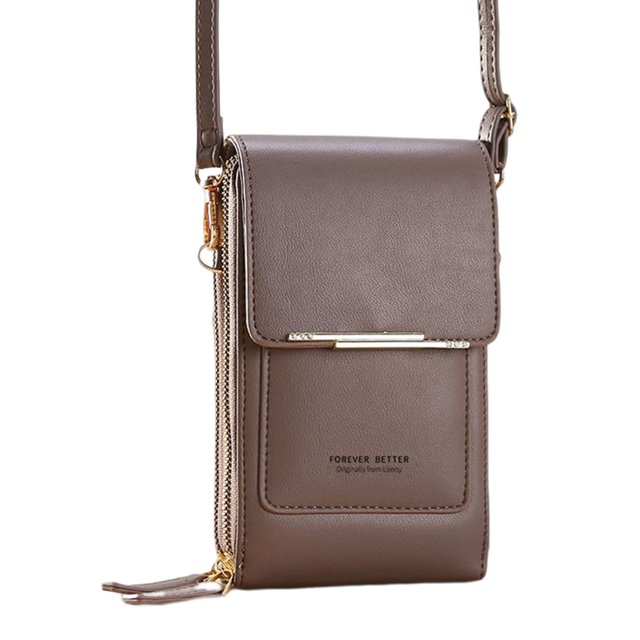 Bolso Bandolera Cuero Impermeable para Mujer para El Ocio Diario (gris)