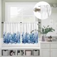 thumbnail image 5 of Kitchen Window Curtains Valance and Tier Set, Blue Ocean Coral Starfish Rod Pocket Tier Curtain Valance Set, Marine Creature Underwater Theme Light Filtering Cafe Curtains for Bedroom Living Room, 5 of 9