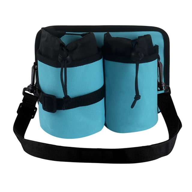 Advancent Bolsa de almacenamiento de agua para exteriores, portavasos plegable impermeable de poliéster, soporte para bebidas con bolsillo para Almacenamiento y organización del hogar