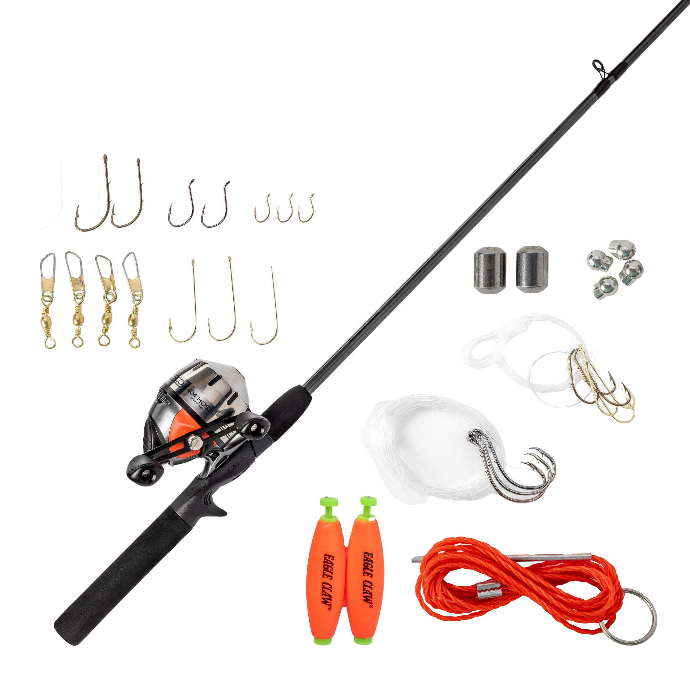 Zebco 404 Spincast Reel, Fishing Rod Combo, 6-Ft 2-Pieces, Right