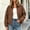 Brown women long sleeve zip up jacket a1, variant on Bzdzmqm Womens Zip Up Utility Jacket Contrast Collar Drop Shoulder Chest Pockets Elastic Cuffs Drawstring Hem Loose Casual Fall Winter Outerwear, Beige 2XL