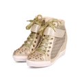 thumbnail image 5 of DbDk DG75 Women Metallic Mesh Mix Media Studded Rhinestone Fashion Wedge Sneaker, 5 of 5