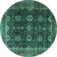 thumbnail image 1 of Ahgly Company Machine Washable Indoor Round Persian Turquoise Blue Traditional Area Rugs, 8' Round, 1 of 4