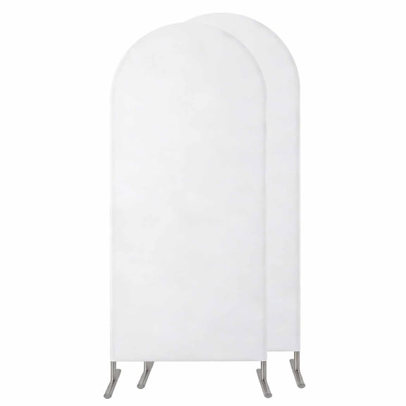 White Wedding Arch Cover, Stretchy Spandex Arch Backdrop Stand Covers 4 FT, Modern Minimalist Pure Soild Color Round Top Arched Backdrop Cover for Birthday Party Ceremony Baby Shower Event