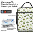thumbnail image 2 of Tractor and Leaves White Pattern Insulated Lunch Bag for Men Women,Waterproof Lunch Box for Work,Picnic or Travel,Thermal Insulation,10.63x9.06x3.54 Inches, 2 of 5