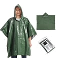 thumbnail image 3 of Chubasquero Multifuncional Adultos Film Aluminio Reversible Verde Militar Verde Hugtrwg Para estrenar, 3 of 7