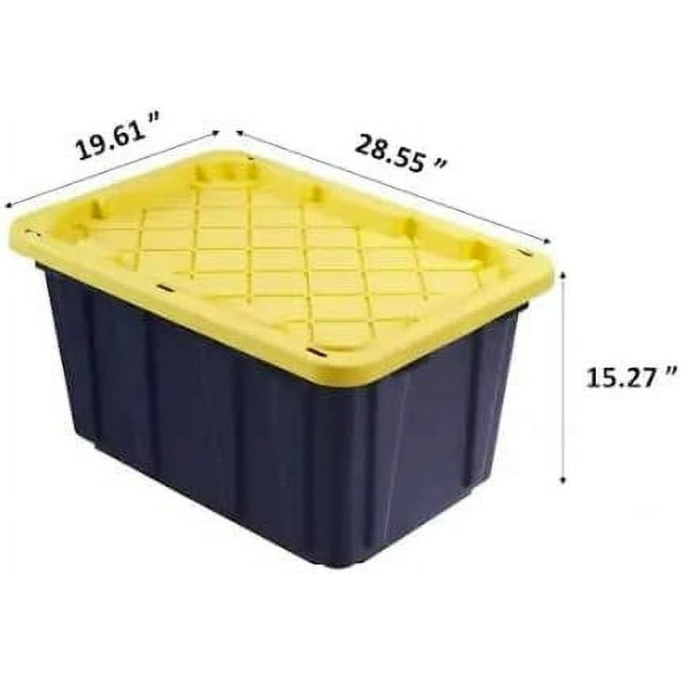 HDX Strong Box Plastic Storage Tote Polypropylene 27 Gal, Black